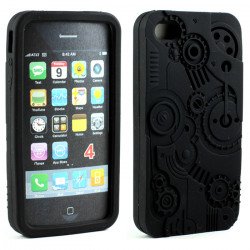 iPhone 4 4S 3D Clock Work Case  (Black)